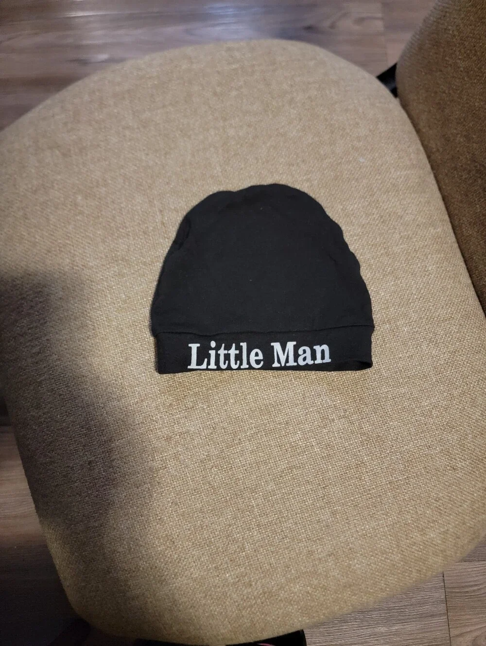 Little Man Black Infant Baby Boy Graphic Beanie Hat